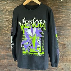Venom Katakana Shirt Adult Large Marvel Long Sleeve Men’s Black/Green